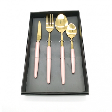 Food Special Material Multiple Colour Tableware Set, Stainless Steel Cutlery Box Forks Knives Spoons Kitchen Dinnerware