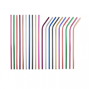 Colorful Reusable Stainless Steel Drinking Metal Straw