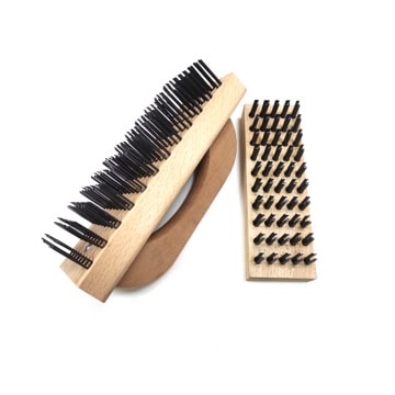 Heavy Duty Grill Brush Flat Wire Hardwood Block Wire Brush Charbroiler Cleaning Brush